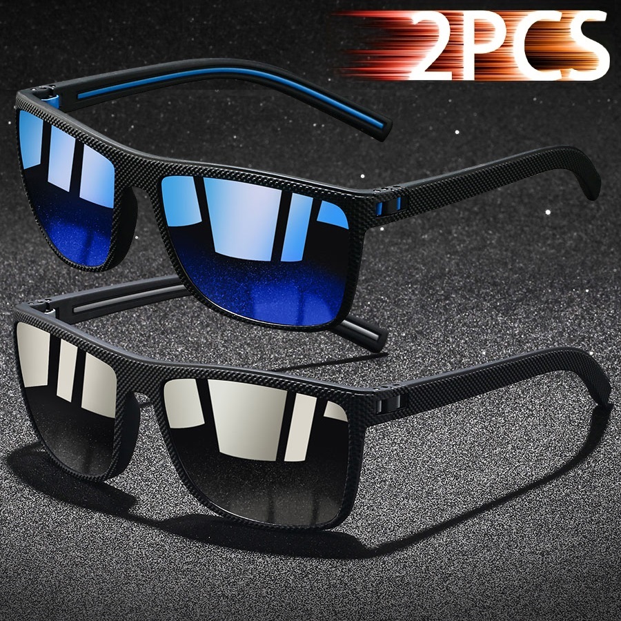 Street Fashion Glasses - 2PCS Fashion Classic Square Sunglasses Men