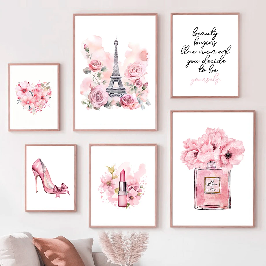 Paris Fashion Art Poster Pink  - Street Fashion In Paris 评论和价格