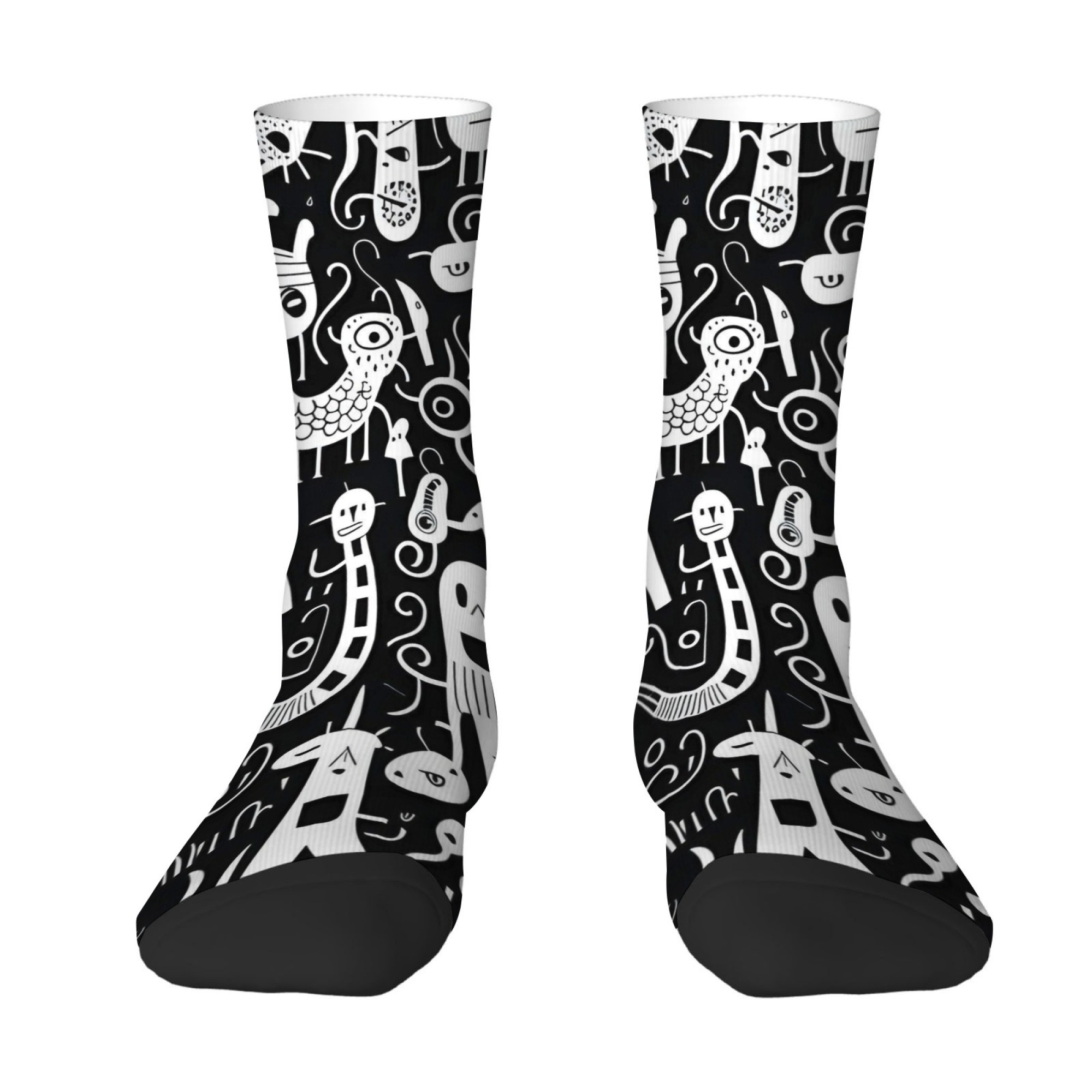 Black White Graffiti Quirky Pr - Quirky Street Fashion 评论和价格