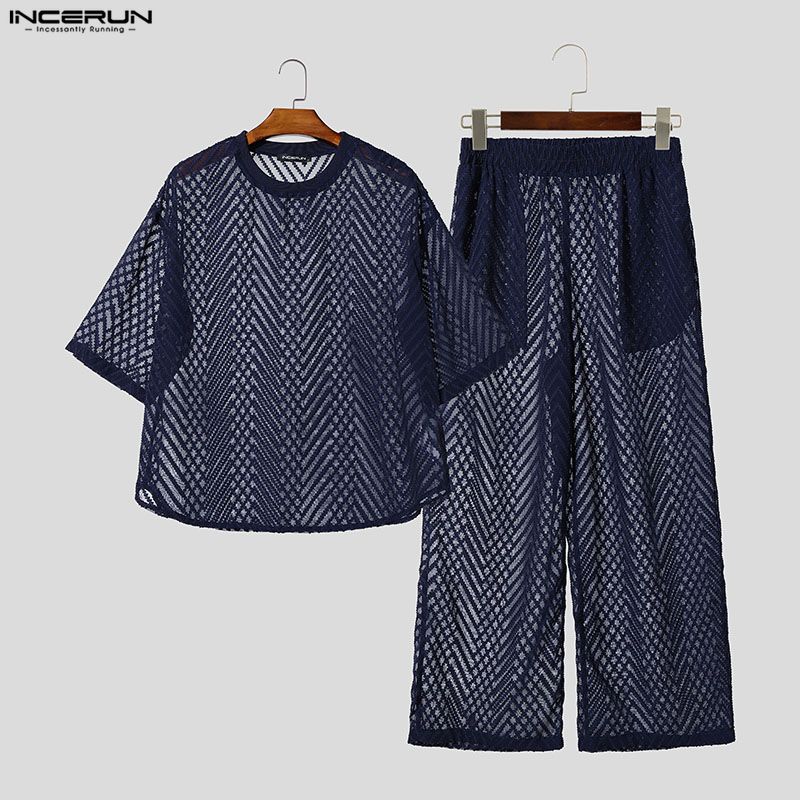 INCERUN Men's Sets See Through - Street Fashion Dance 评论和价格