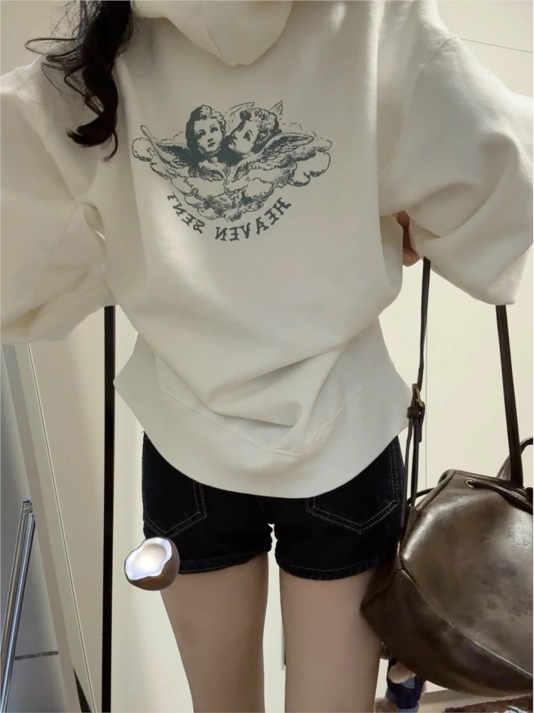 White Vintage Zip-up Hoodies W - Street Fashion Zip Up Hoodie 评论和价格