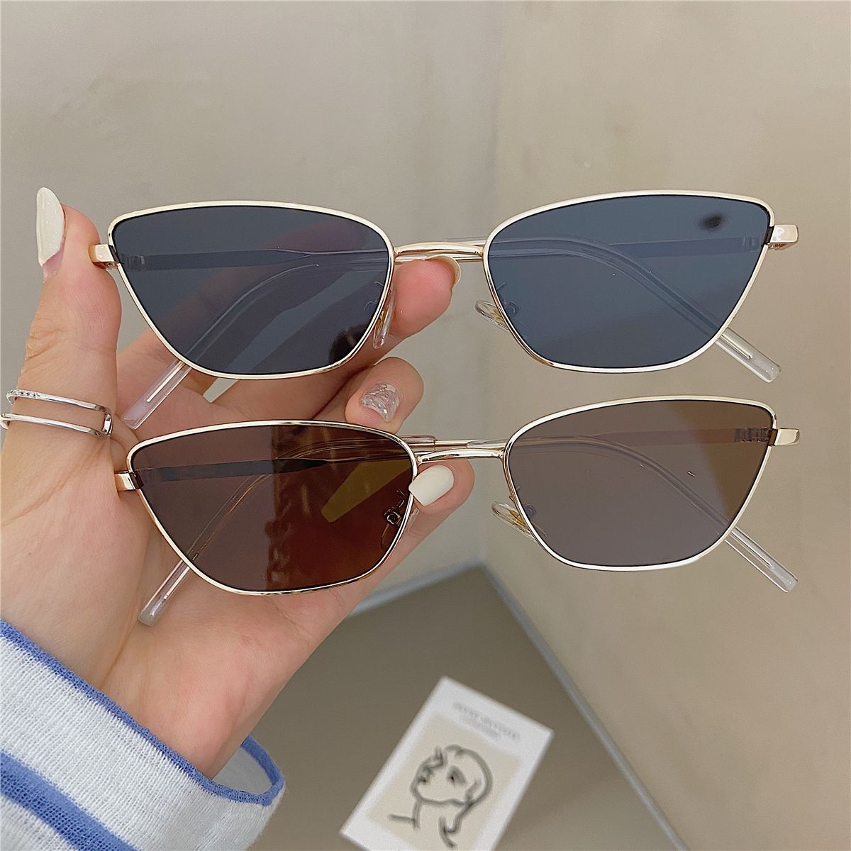 Fashionable Rhombus-Shaped Met - Street Fashion Glasses 评论和价格