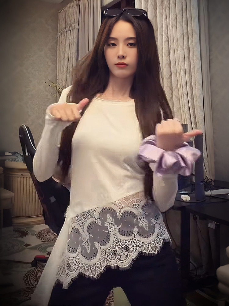 Weird Puss Patchwork Lace Irre - Street Fashion Women 评论和价格