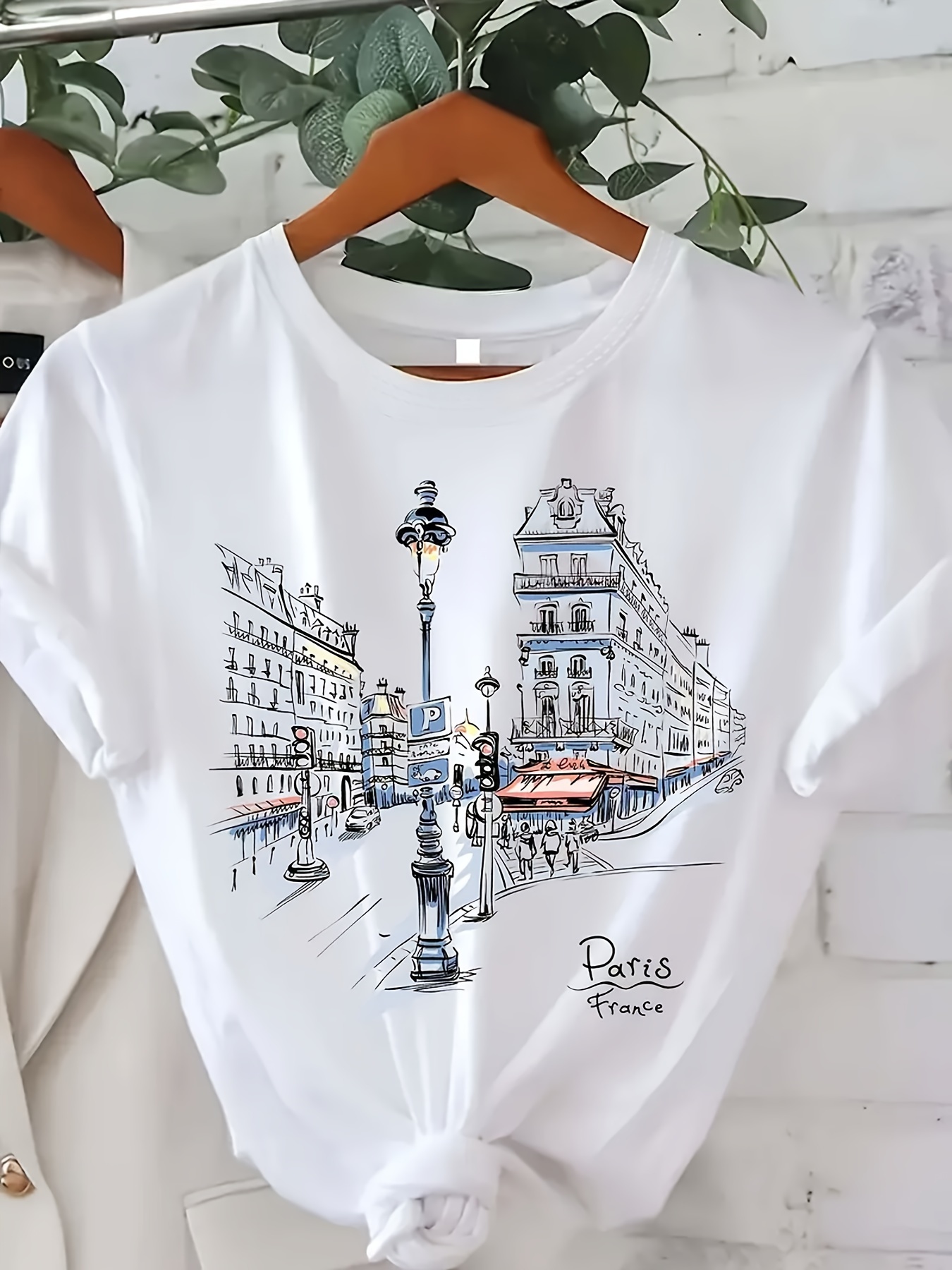Women'S Paris Street Print T-S - Street Fashion In Paris 评论和价格
