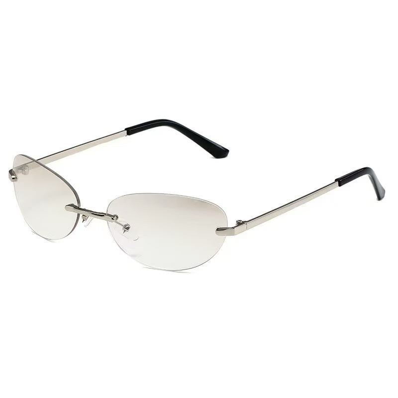 Rimless  Oval Sun Glasses for  - Street Fashion Glasses 评论和价格