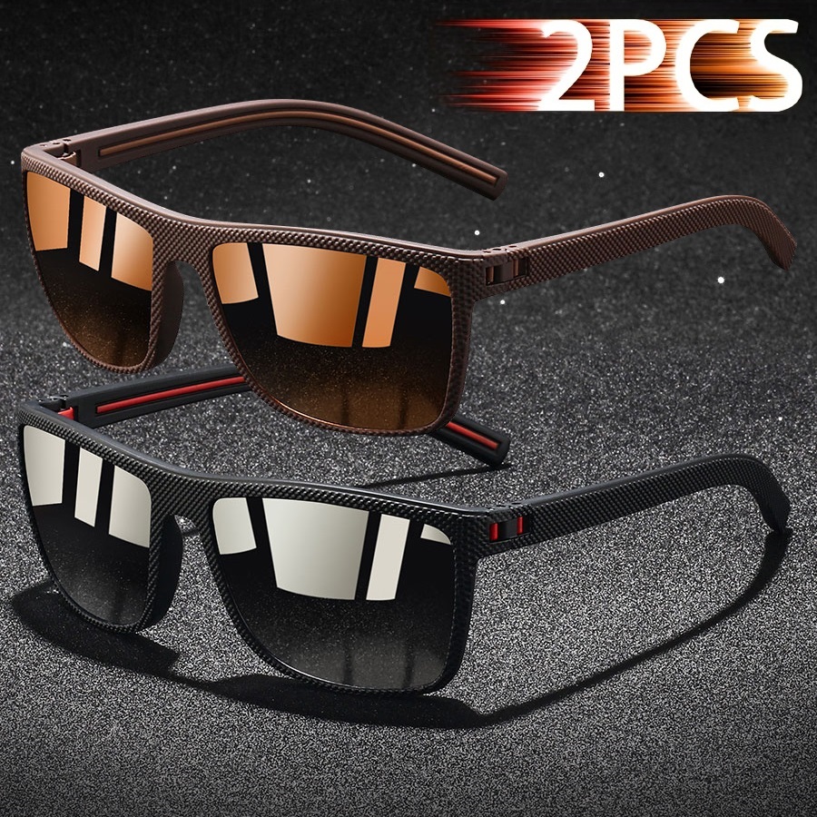 2PCS Fashion Classic Square Su - Street Fashion Glasses 评论和价格