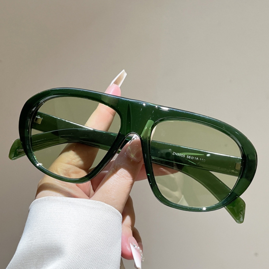 New Oversized Pilot Sunglasses - Street Fashion Glasses 评论和价格
