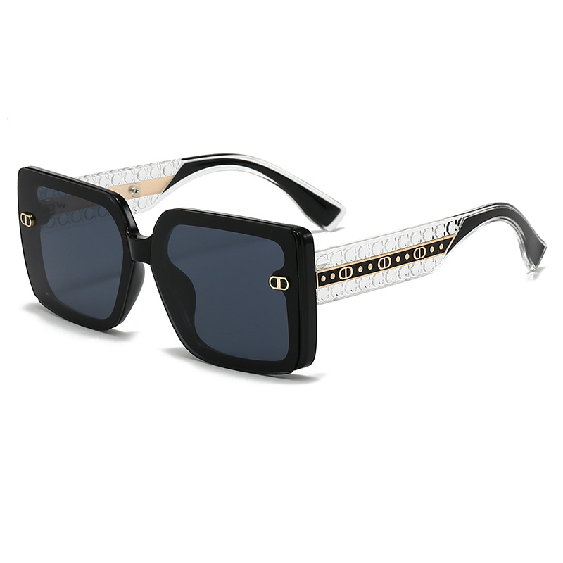 Retro Minimalist Large Frame F - Street Fashion Glasses 评论和价格